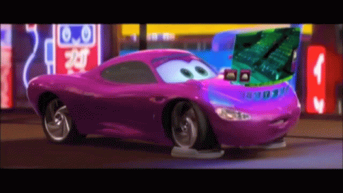 Purple Car from Cars Driving on City Street