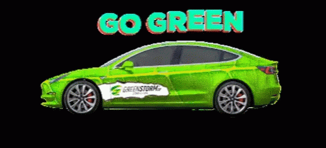 Purple Car Saying Go Green