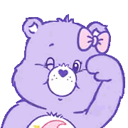 Purple Care Bear With Bows