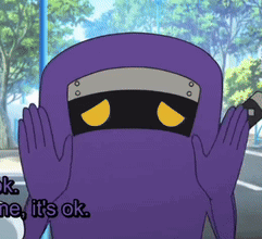 Purple Cartoon Character Saying It's Ok