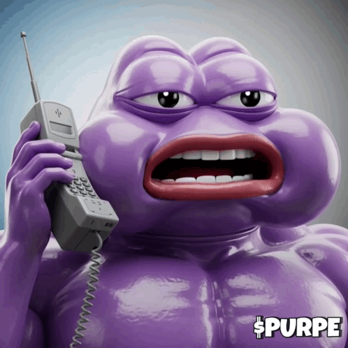Purple Cartoon Character Talking On Phone Spurpe GIF