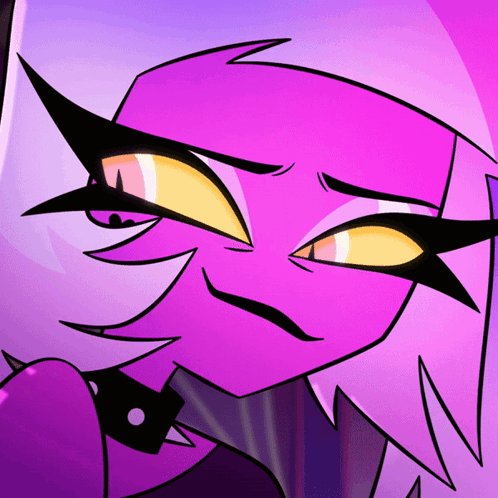 Purple Cartoon Character With Yellow Eyes GIF