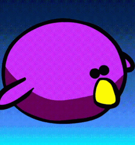 Purple Cartoon Character With Yellow Mouth