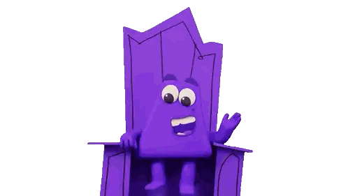 Purple Cartoon Sitting In Chair