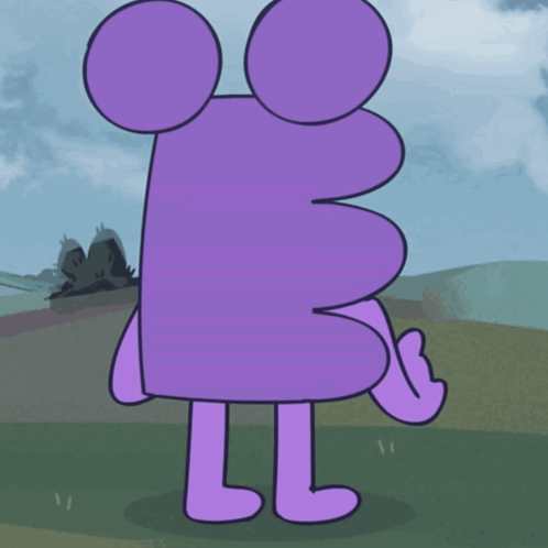 Purple Cartoon With Mickey Mouse Head in Field