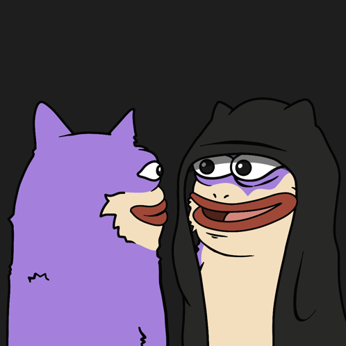 Purple Cat And Black Cat Saying Do It GIF