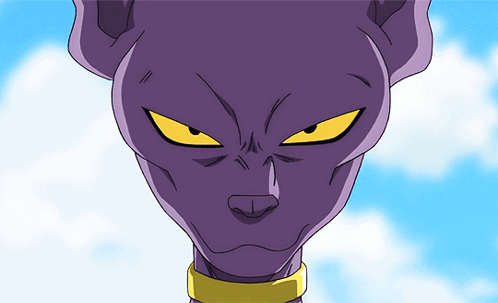 Purple Cat With Yellow Eyes and Gold Ring