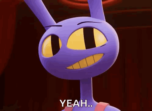 Purple Character With Yellow Eyes Smiling Yeah GIF