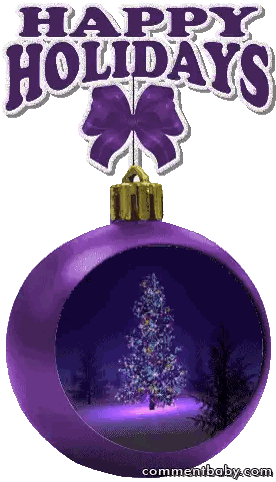 Purple Christmas Ornament Happy Holidays