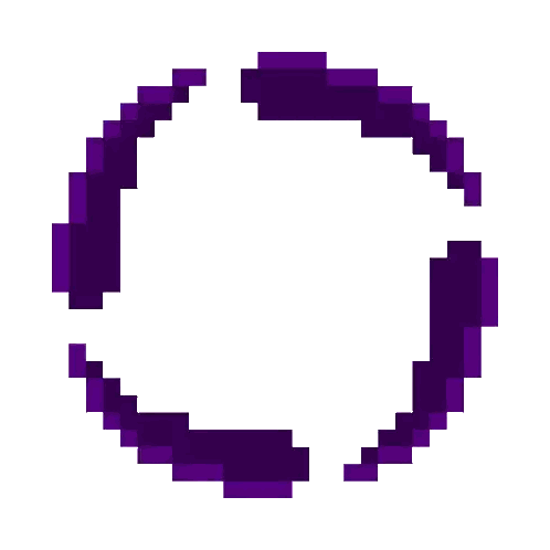 Purple Circle with White Square Pixel Art