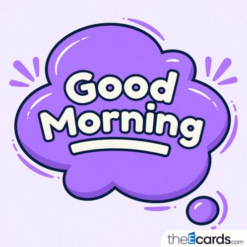 Purple Cloud Saying Good Morning GIF