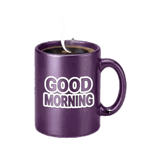 Purple Coffee Mug Saying Good Morning