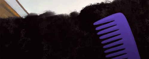 Purple Comb Combing Cartoon Hair