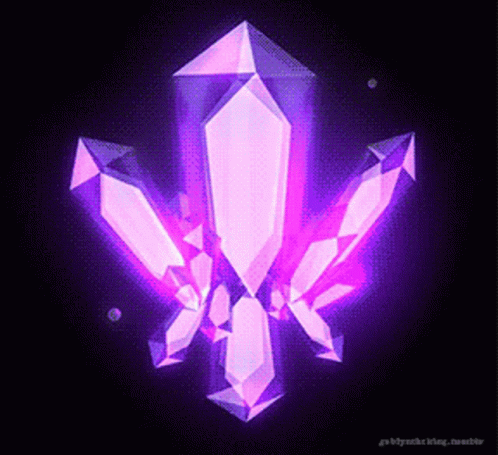 Purple Crystals Glowing On Black Background GIF
