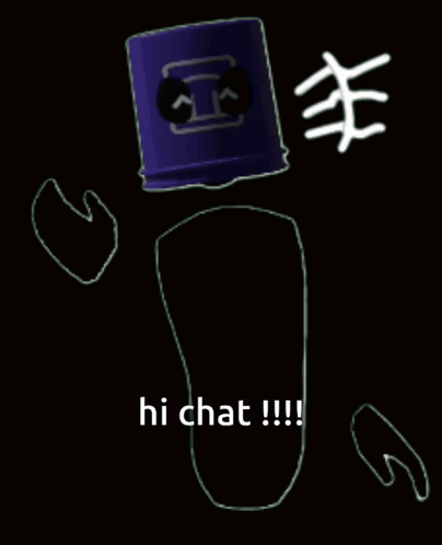 Purple Cup With Face Saying Hi Chat GIF