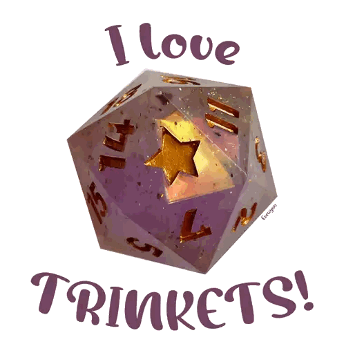 Purple Dice with Gold Star I Love Trinkets