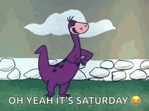 Purple Dinosaur Oh Yeah It's Saturday GIF