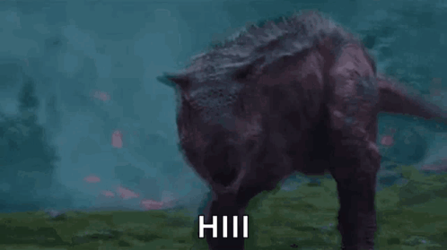 Purple Dinosaur Standing In Field Hhh GIF