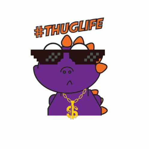 Purple Dinosaur Thug Life GIF
