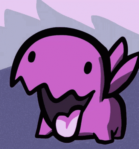 Purple Dinosaur With Heart in Mouth