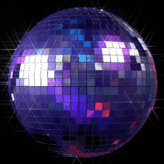 Purple Disco Ball with Square Grid