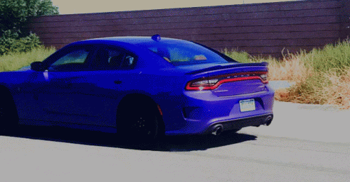 Purple Dodge Charger With California License Plate