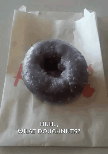 Purple Donut in Paper Bag