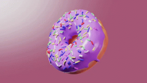 Purple Doughnut With Sprinkles