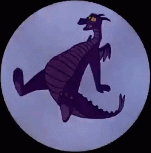 Purple Dragon Upside Down In Circle GIF
