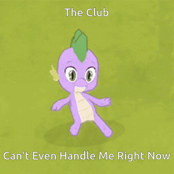 Purple Dragon With Green Leaf Saying The Club Can't Even Handle Me GIF