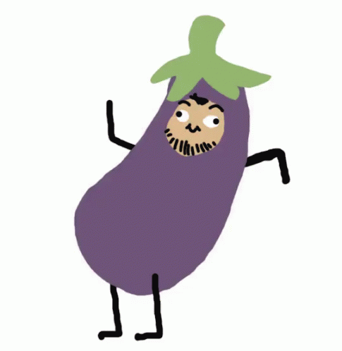 Purple Eggplant with Beard