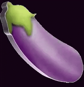 Purple Eggplant With Green Leaf