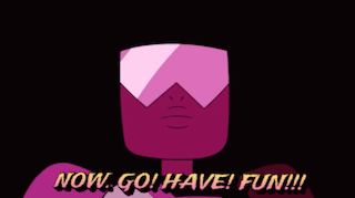 Purple Face Saying Now Go Have Fun