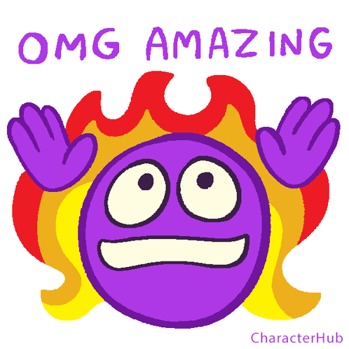 Purple Face with Flames OMG Amazing