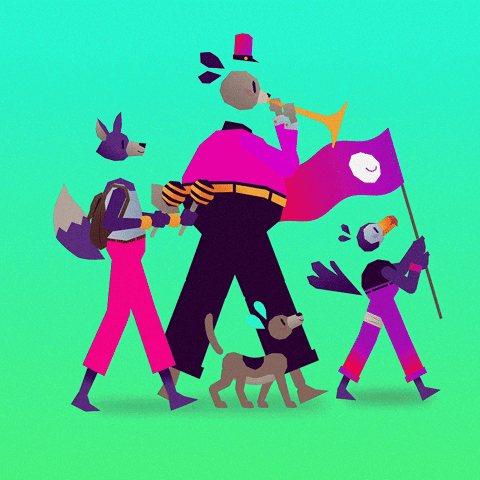 Purple Family Parade GIF