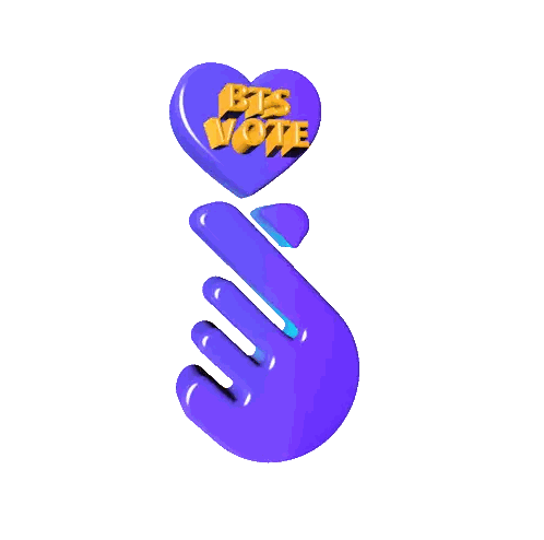 Purple Finger Heart BTS Vote