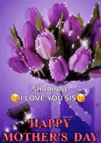 Purple Flower Bouquet Happy Mothers Day