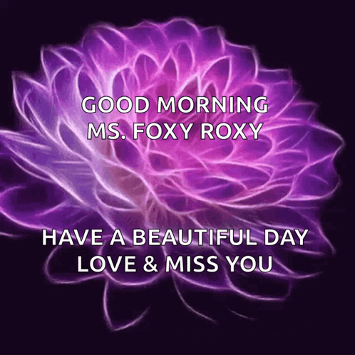 Purple Flower Good Morning Ms. Foxy Roxy GIF
