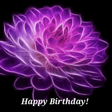 Purple Flower Happy Birthday