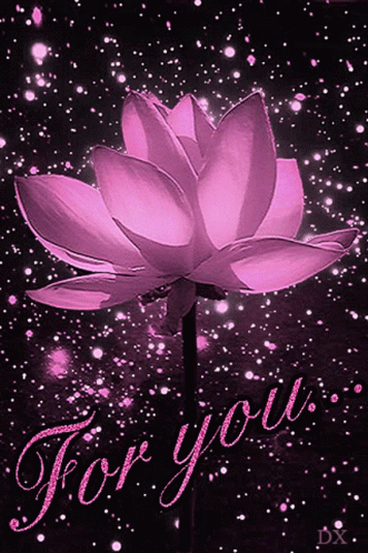 Purple Flower With For You Text GIF