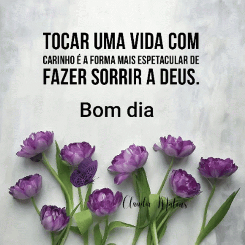 Purple Flowers with Quote