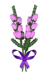 Purple Flowers With Ribbon