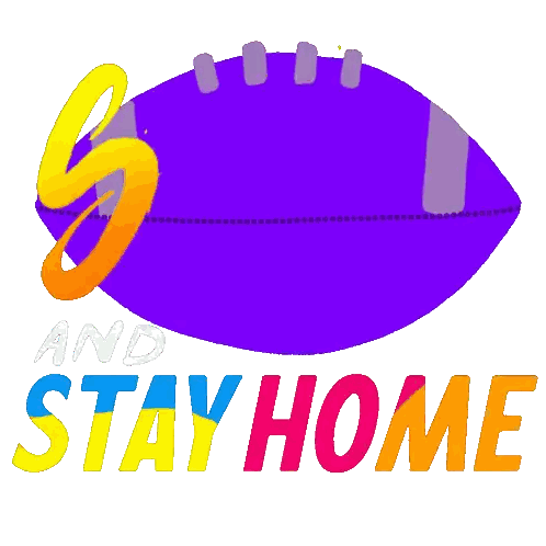 Purple Football with Super Bo and Stay Home