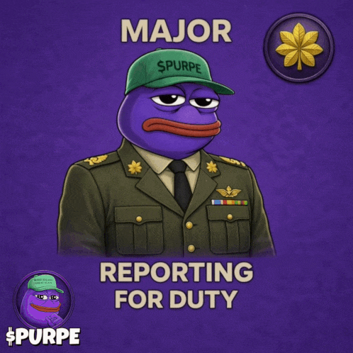 Purple Frog In Military Uniform Major Reporting For Duty GIF