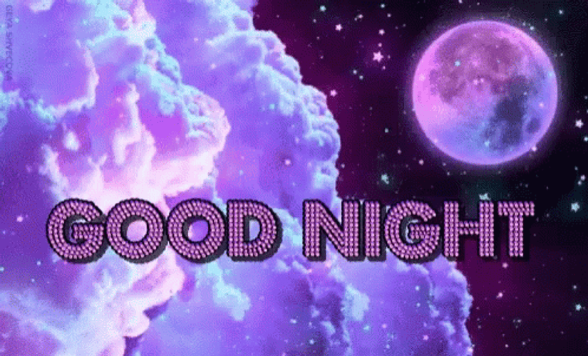 Purple Full Moon Good Night GIF