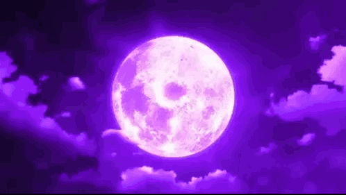 Purple Full Moon Shining in Purple Sky