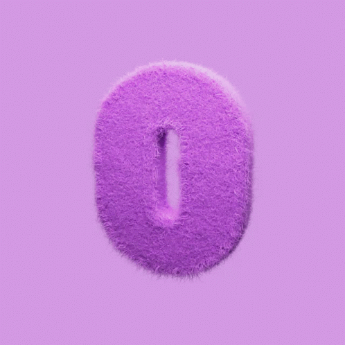Purple Furry Letter O on Purple Background