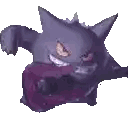 Purple Ghost Holding Guitar in Mouth