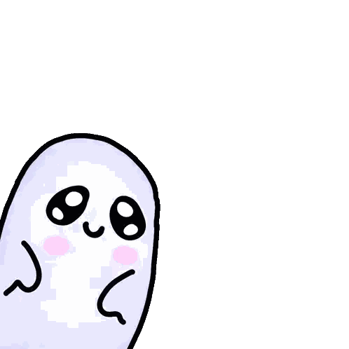 Purple Ghost with Sad Face
