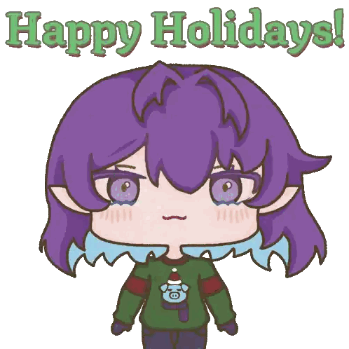 Purple Girl Happy Holidays